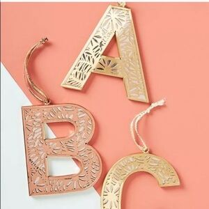 Anthropologie laser cut metal monogram orn…